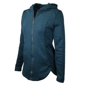 Eddie Bauer Teal Fleece Jacket Full Zip With Hood